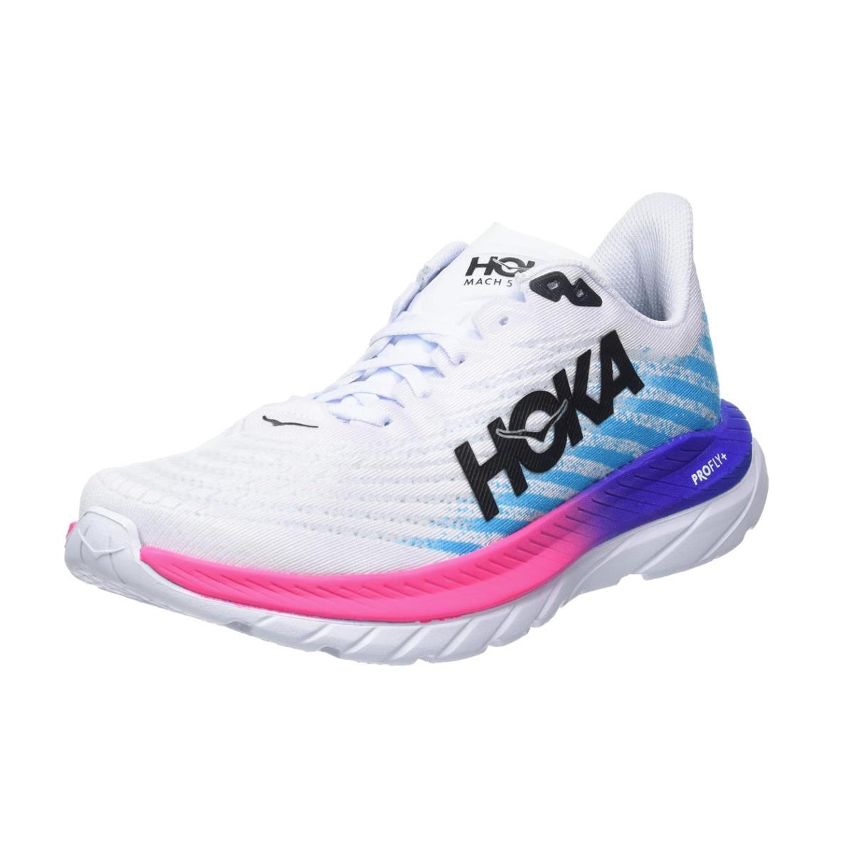 Hoka One One Mach 5 Size 11 D Mens White Scuba Blue Running Shoes - White