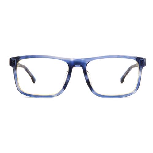 Carrera C Flex 04/G 381 Blue Horn Rectangular Men`s Eyeglasses - Frame: Blue, Lens: Clear