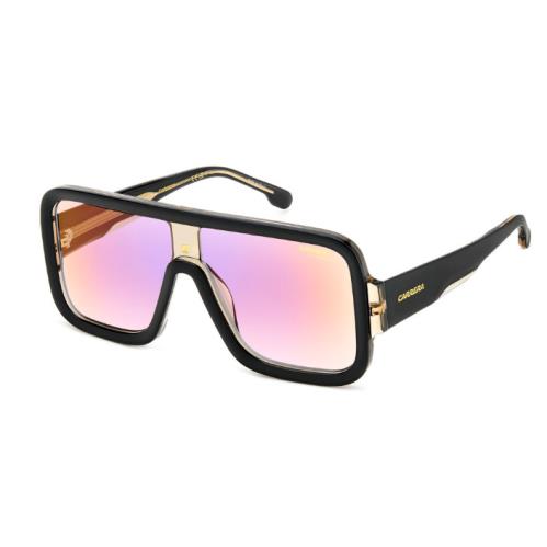 Carrera Flaglab 14 7C5 Black Cry Multilayer Violet Square Men`s Sunglasses