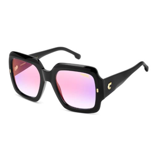 Carrera 3004/S 807 Black/multilayer Violet Square Women`s Sunglasses