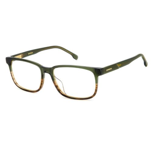 Carrera C Flex 03/G Kgw Green Havana Rectangular Men`s Eyeglasses - Frame: Green Havana, Lens: Clear