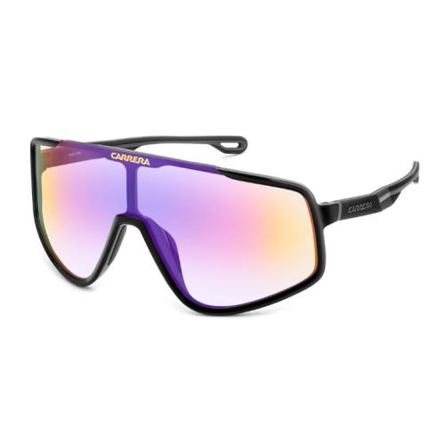 Carrera 4017/S 807 Black Multilayer Violet Full Rim Mask Men`s Sunglasses