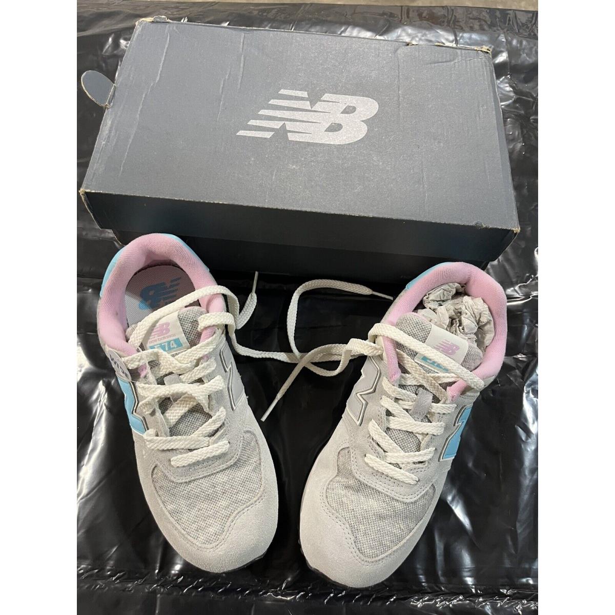 New Balance Girl`s 574 Grey Blue Lace Up Gc574nb1 US 4.5 UK 4 - Wide