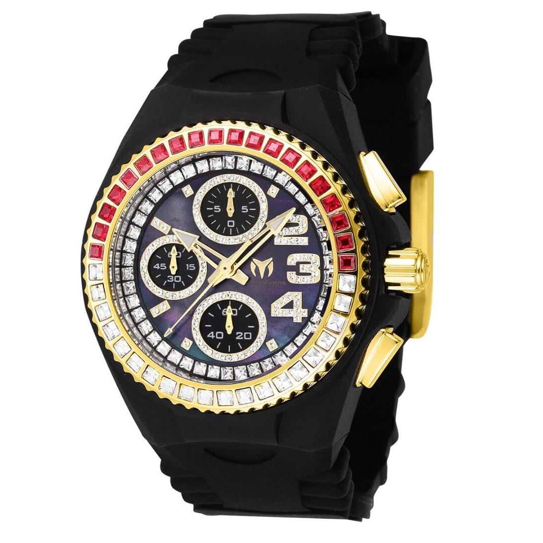 Technomarine Cruise Glitz Women`s 40mm Black Mop Dial Crystals Watch TM-121203