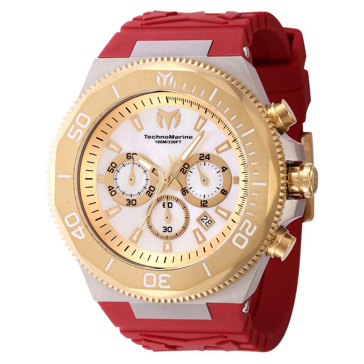 Technomarine Manta Ocean Men`s Watch w/ Mother of Pearl Dial - 48mm Red