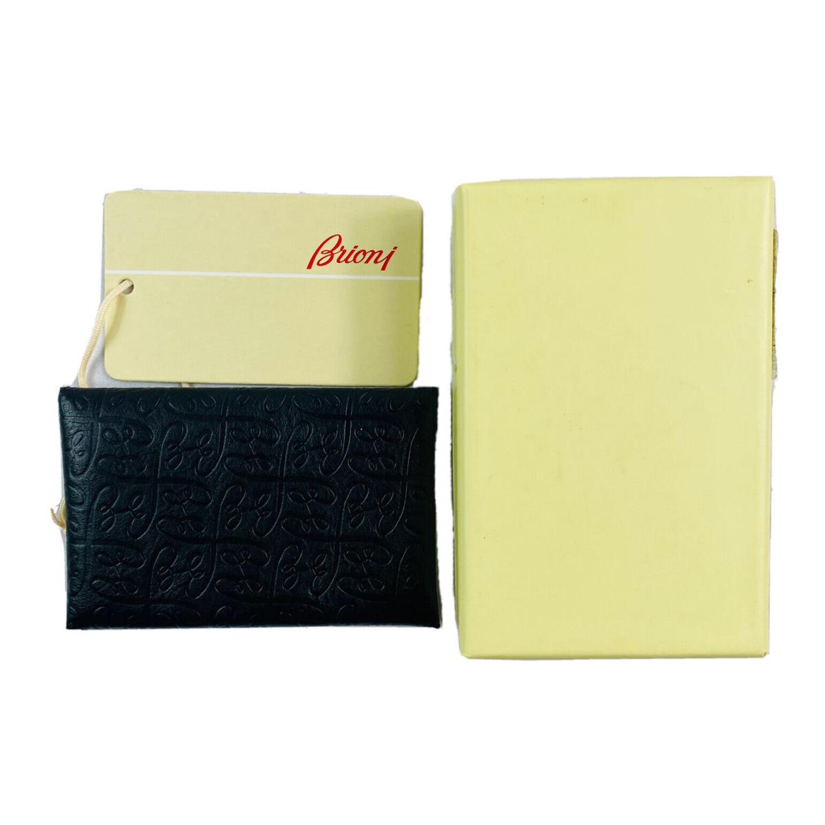 Black Leather Monogram Credit/business Card Holder by Brioni