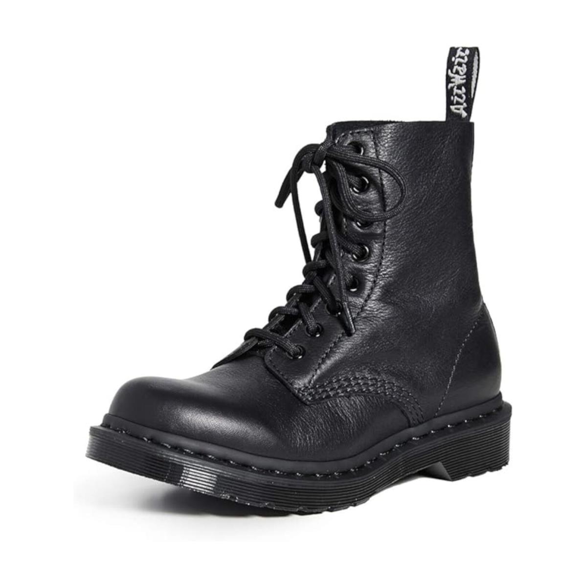 DR Martens Mens Black Back Pull-tab 1460 Pascal Leather Combat Boots 8