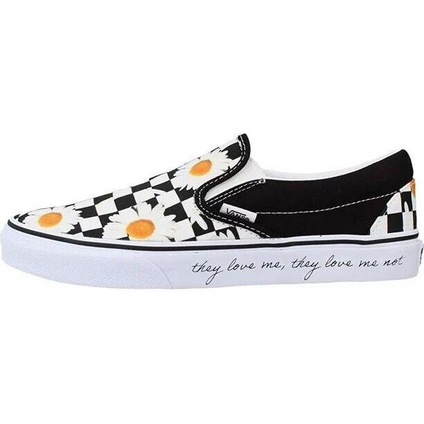 Classic Slip-on Sneakers Daisy/true White Vans Love Me Love Me Not - White