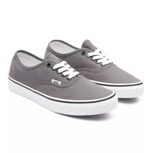 Vans Authentic VN000JRAPBQ VN000JRAPBQ Men`s Gray/white Low Top Skate Sneaker Shoes C1949 - Gray/White