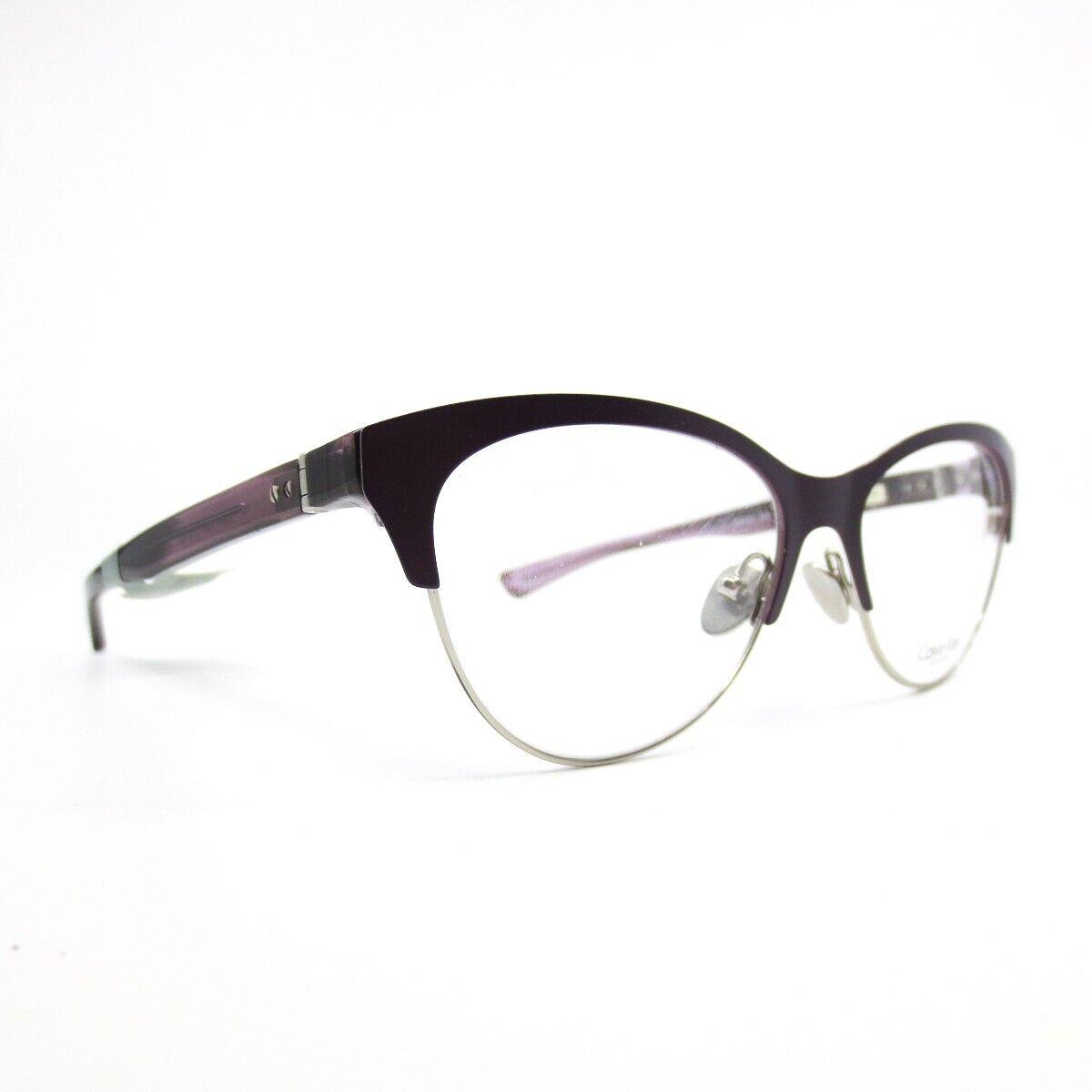 Calvin Klein Eyeglasses Frames CK8020 535 Purple Silver Cat Eye 52-16-135