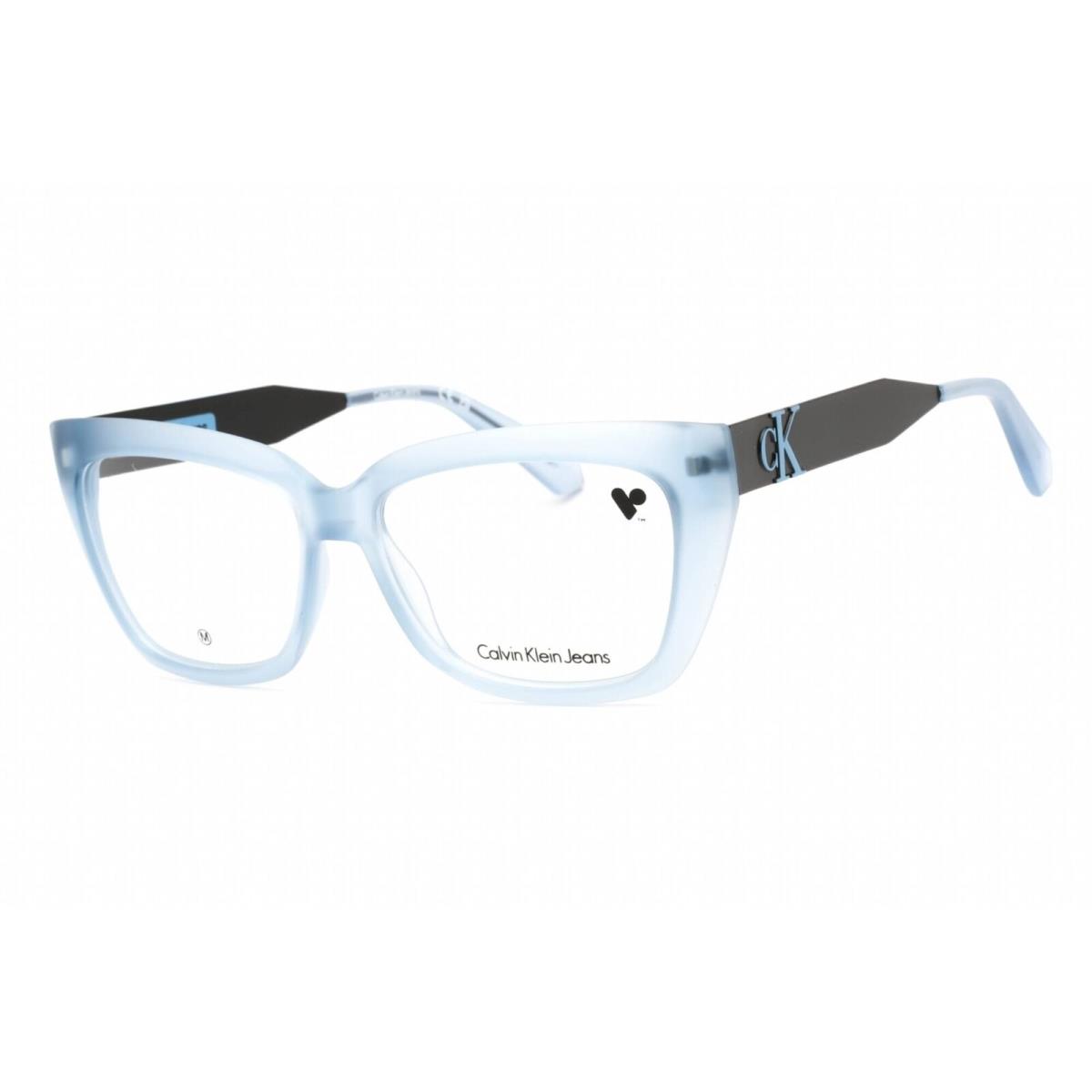 Calvin Klein Jeans Women`s Eyeglasses Azure Plastic Full Rim Frame CKJ23618 410 - Frame: Azure, Lens: Clear Demo Lens