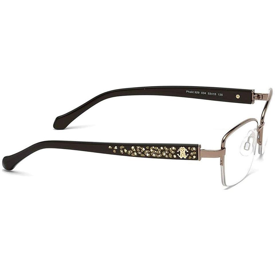 Roberto Cavalli RC0929 034 Brown Rectangle 53mm Semi-rimless Women`s Eyeglasses