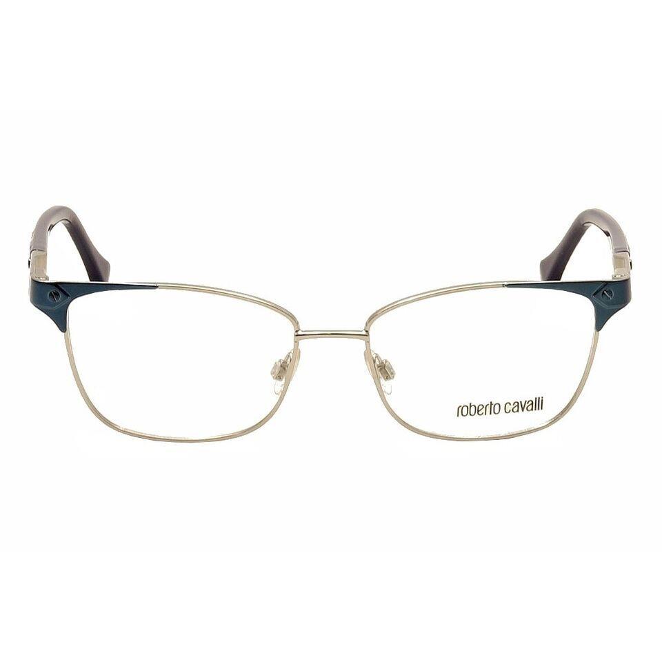 Roberto Cavalli RC0762 017 Silver/blue Rectangle 53mm Full Rim Women Eyeglasses