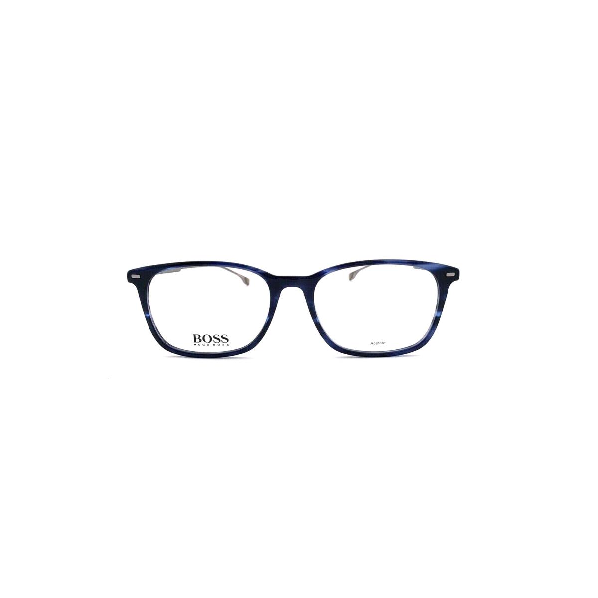 Hugo Boss Frames Blue Horn Acetate Mens RX Eyeglasses Boss 1015 381 58mm