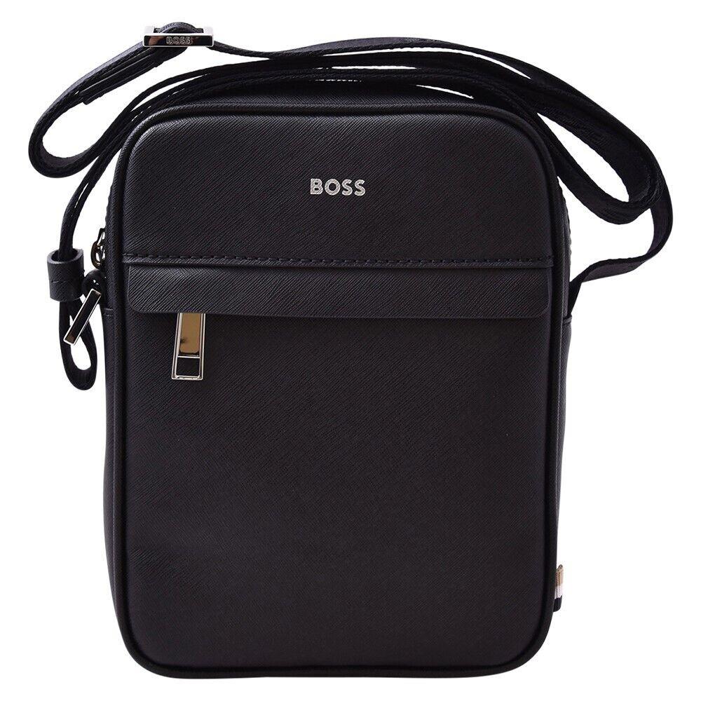 Hugo Boss Zair-ns Men`s Reporter Bag Leather Black