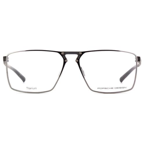 Porsche Design P8764 B Shiny Silver Rectangular Men`s Eyeglasses