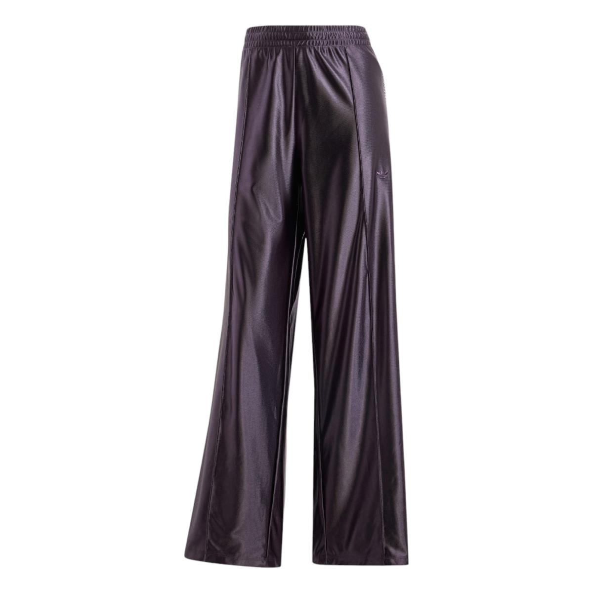 Women`s Adidas Originals Shiny Black Embellished Bling 3 Stripes Track Pants