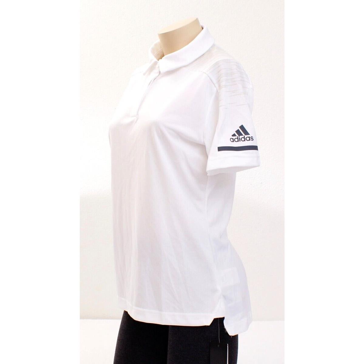 Adidas Climalite White Team Iconic Short Sleeve Polo Shirt Women`s M