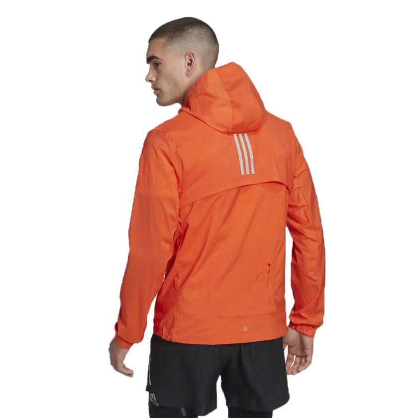 Adidas Marathon Wind.rdy Semi Impact Orange HL6508 Packable Men`s Running Jacket
