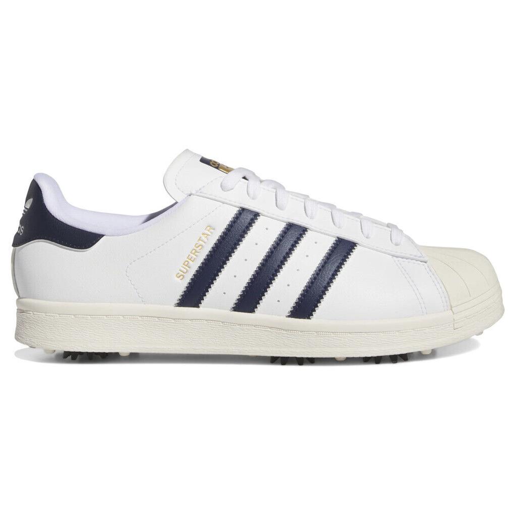 Mens Adidas Superstar Golf Shoes White/collegiate Navy/off White - White / Collegiate Navy / Off White