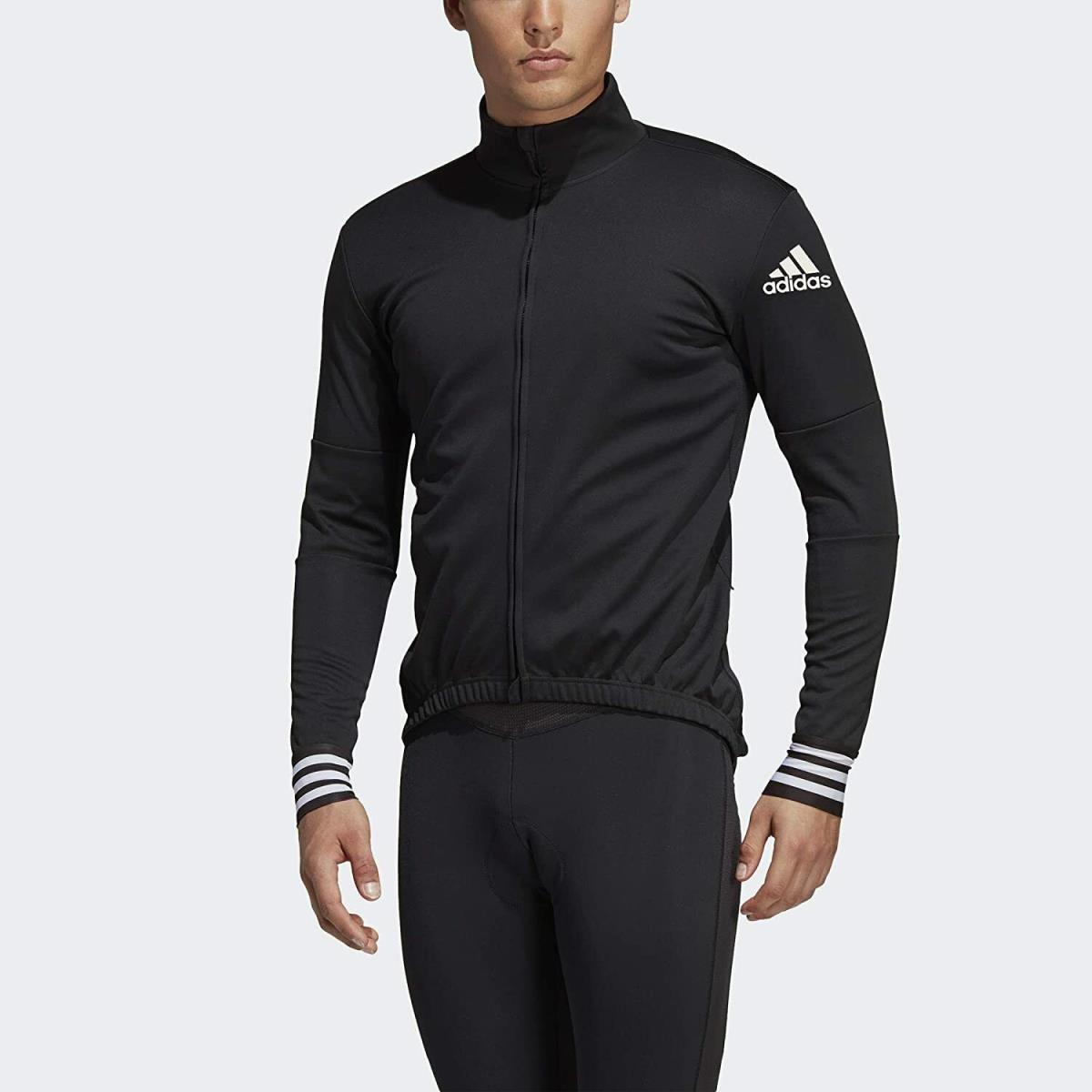 Adidas Adistar Over Long Sleeve Cycling Jersey S or M CW7727 Black