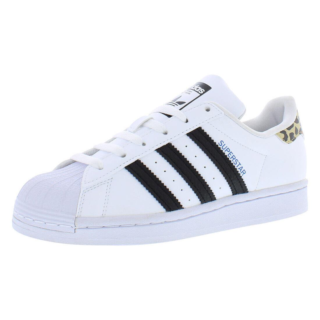 Adidas Superstar GS Girls Shoes - Cloud White/Core Black/Blue, Main: White