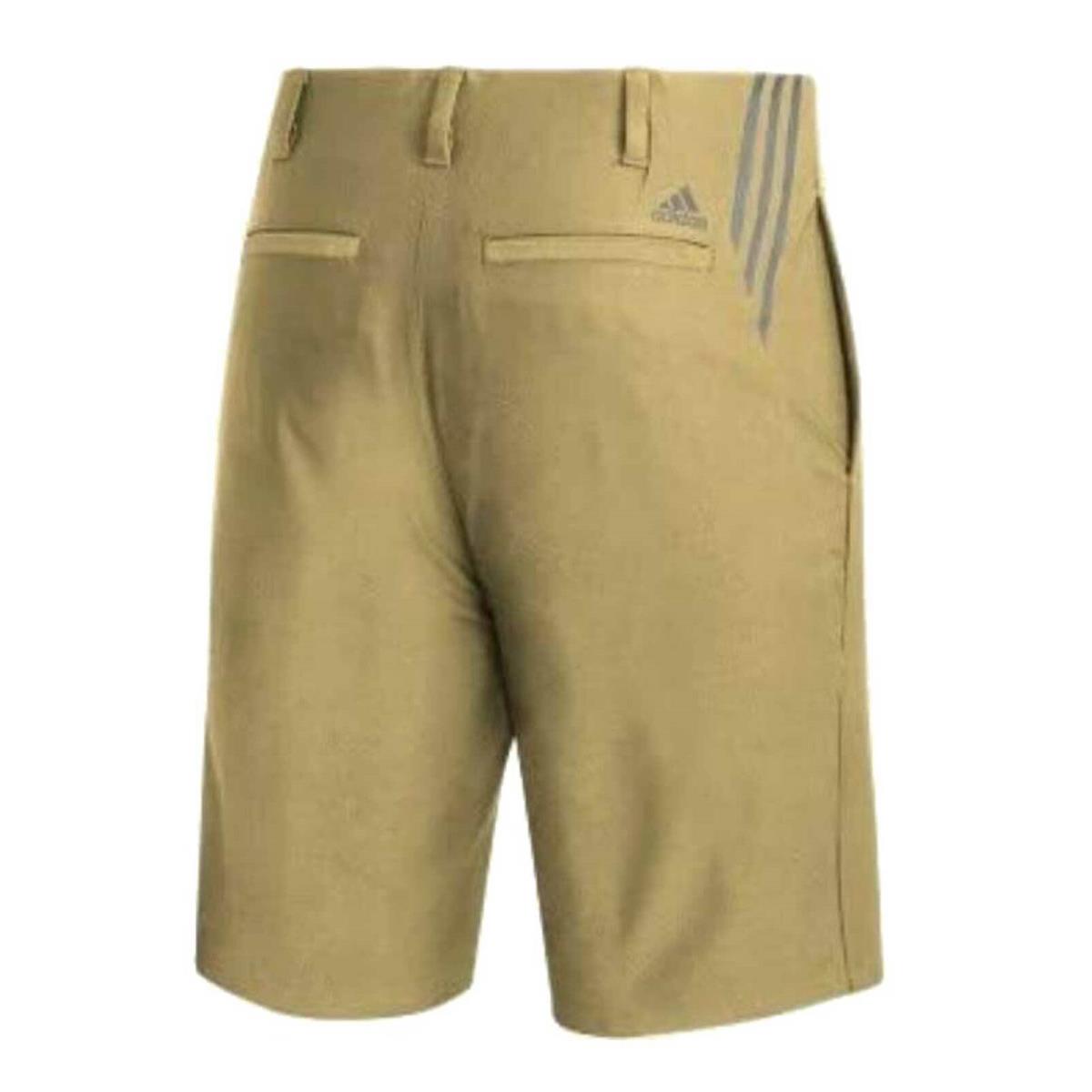 Adidas Men`s Ultimate 3-Stripe Competition Moisture-wicking Golf Shorts - Khaki