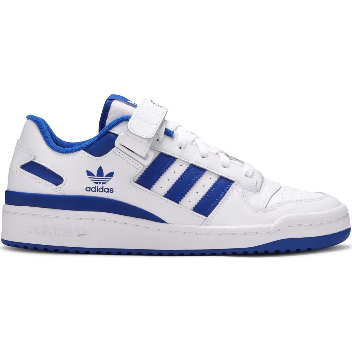 FY7756 Mens Adidas Forum Low - Cloud White/Cloud White/Royal Blue