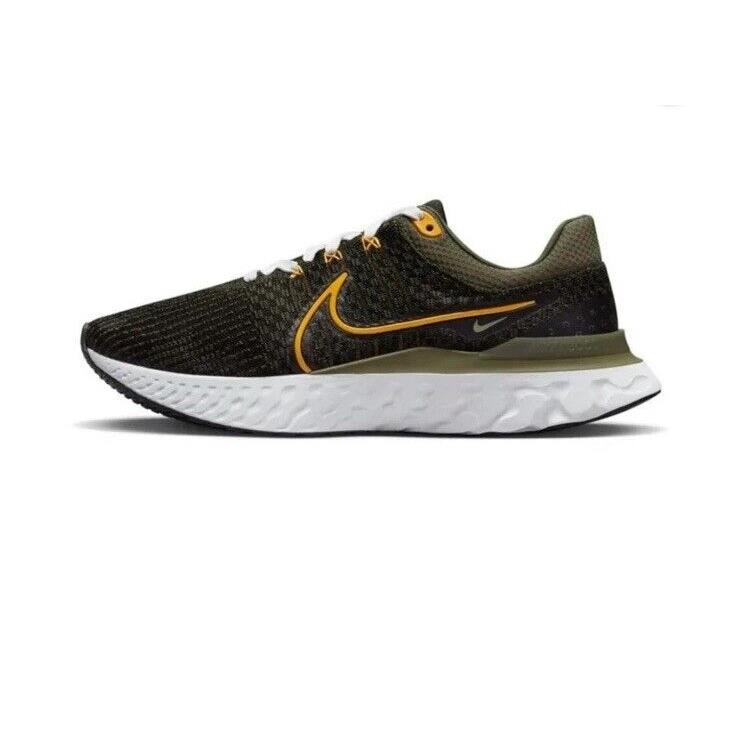 Men Nike React Infinity Run Fk3 Running Shoes Olive/black/yellow FD0784-300 - Olive/Black/Yellow