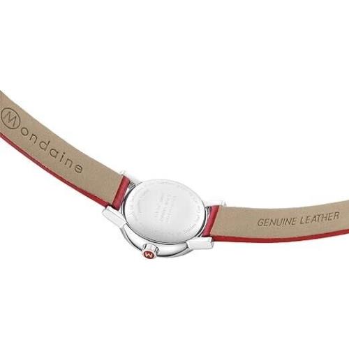 Mondaine EVO2 Petite Red Leather 26mm MSE.26110.LC - Dial: White, Band: Red, Bezel: Silver