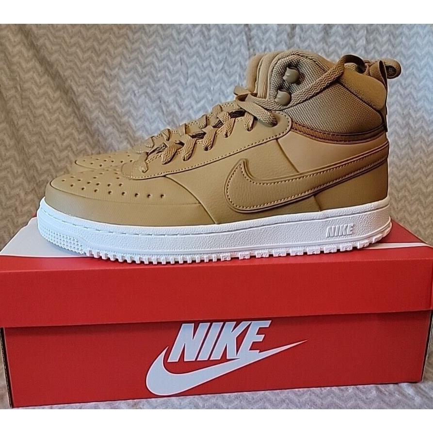 Nike Court Vision Mid Elemental Gold Size 8 Men`s Basketball Shoes Sneakers - Beige