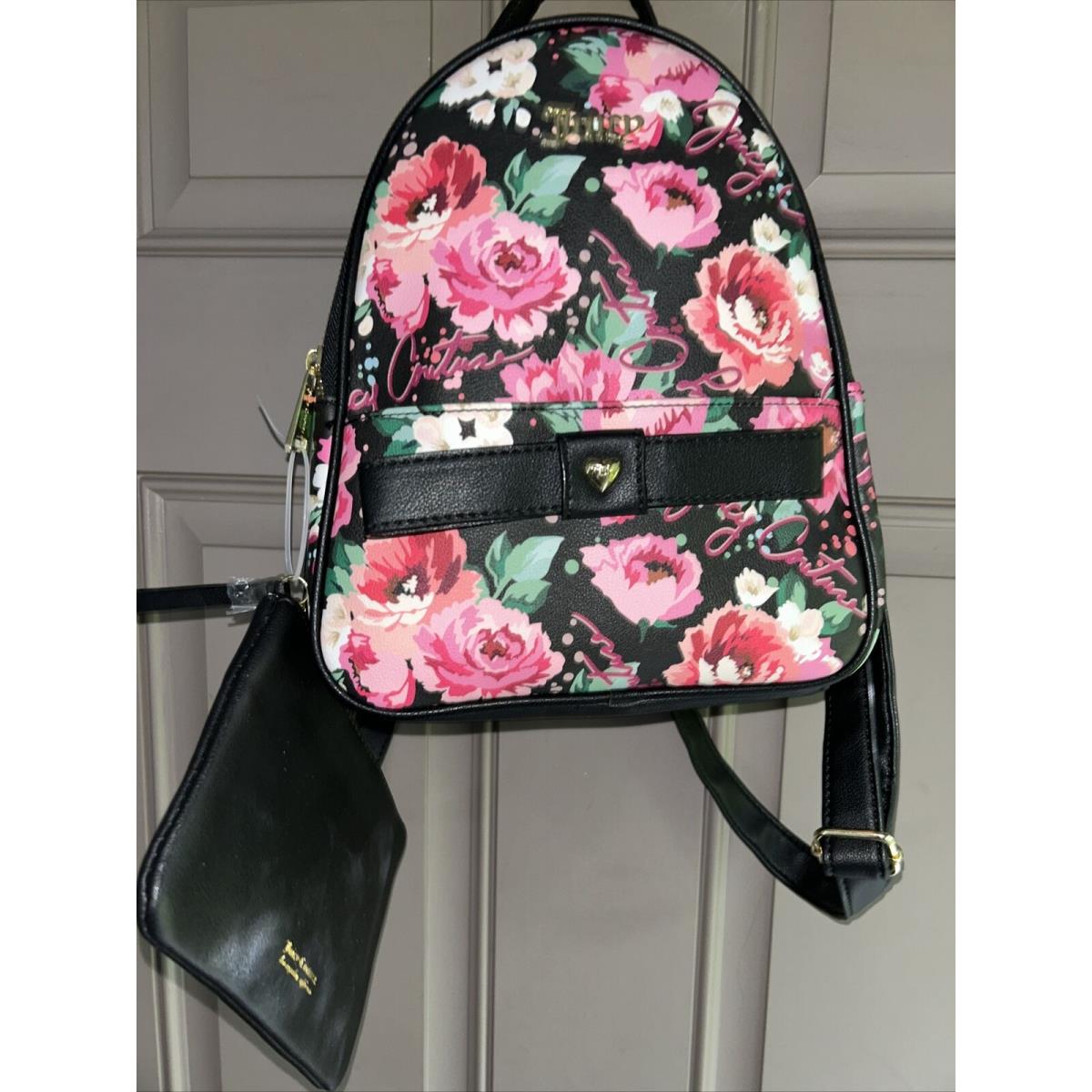 Juicy Couture Peek a Bow Mini Backpack Bag in Pick UR Petal Pink Black