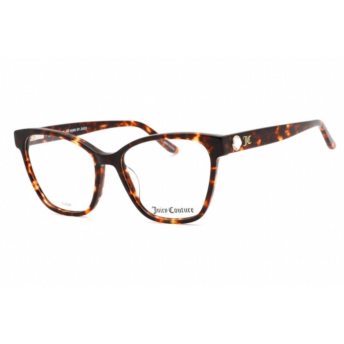 Juicy Couture Women`s Eyeglasses Havana Cat Eye Plastic Frame JU 215 0086 00