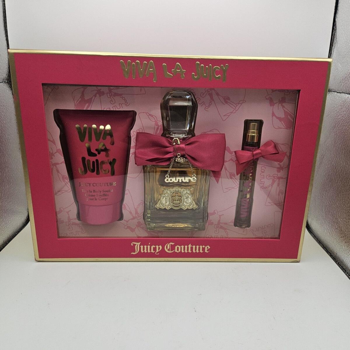 Juicy Couture 3 Piece Gift Set Viva LA Juicy Perfume Body Lotion Eau de Parfum