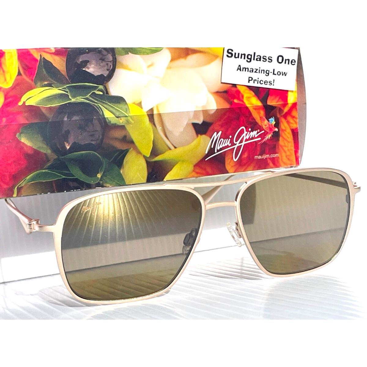 Maui Jim Beaches Satin Gold Polarized Bronze Lens Asian Fit Sunglass H541-16A