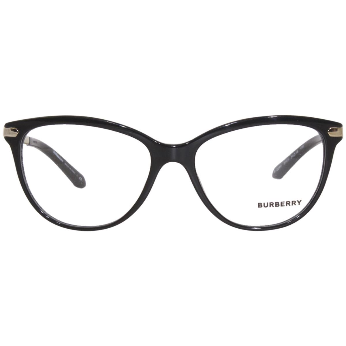 Burberry BE2280 3001 Eyeglasses Frame Women`s Black Full Rim Cat Eye 54mm