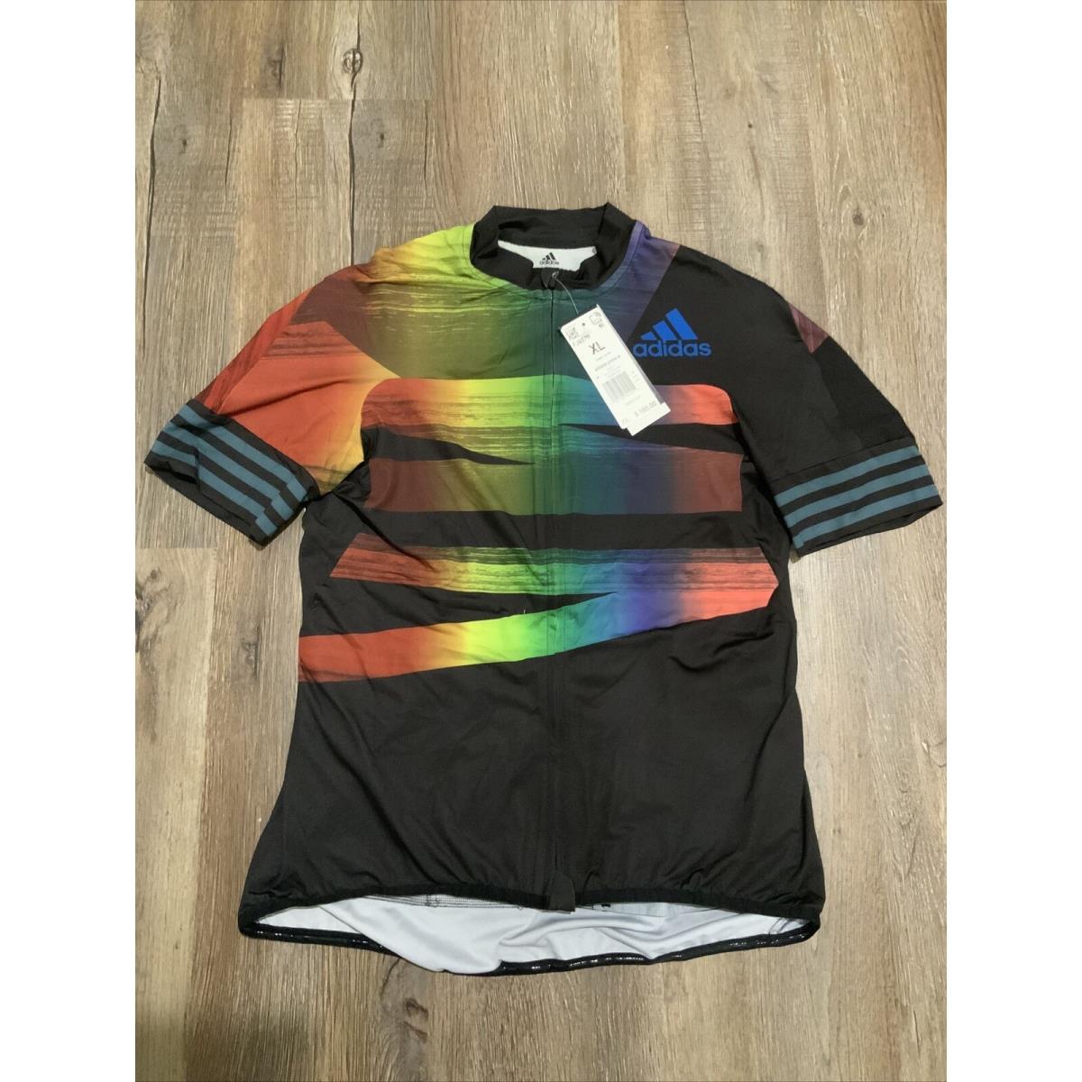 Adidas Women`s Adistar Pride Cycling Biking Jersey Bike Top FJ6570 Lgbtq