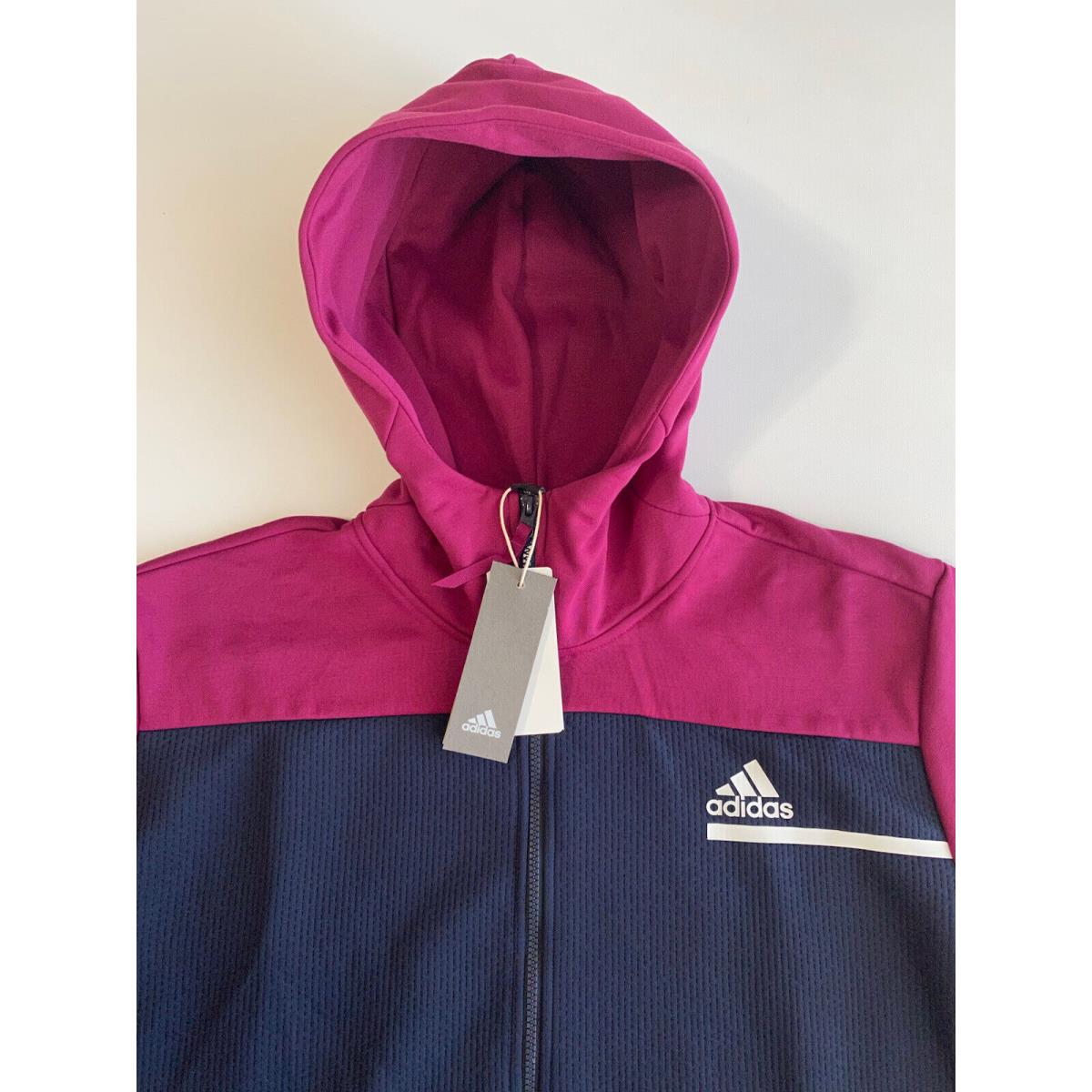 Adidas Zne Areoready Men s Full-zip Hoodie Navy Blue Pockets Jacket FT6131 Sz XL