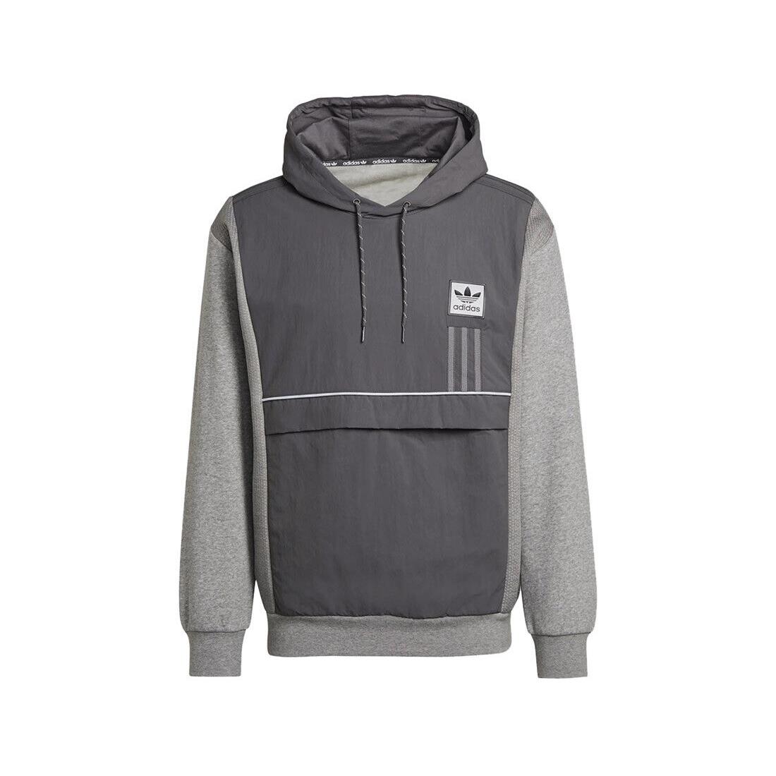Adidas Originals ID96 Mens Active Hoodies Size L Color: Grey/dark Grey