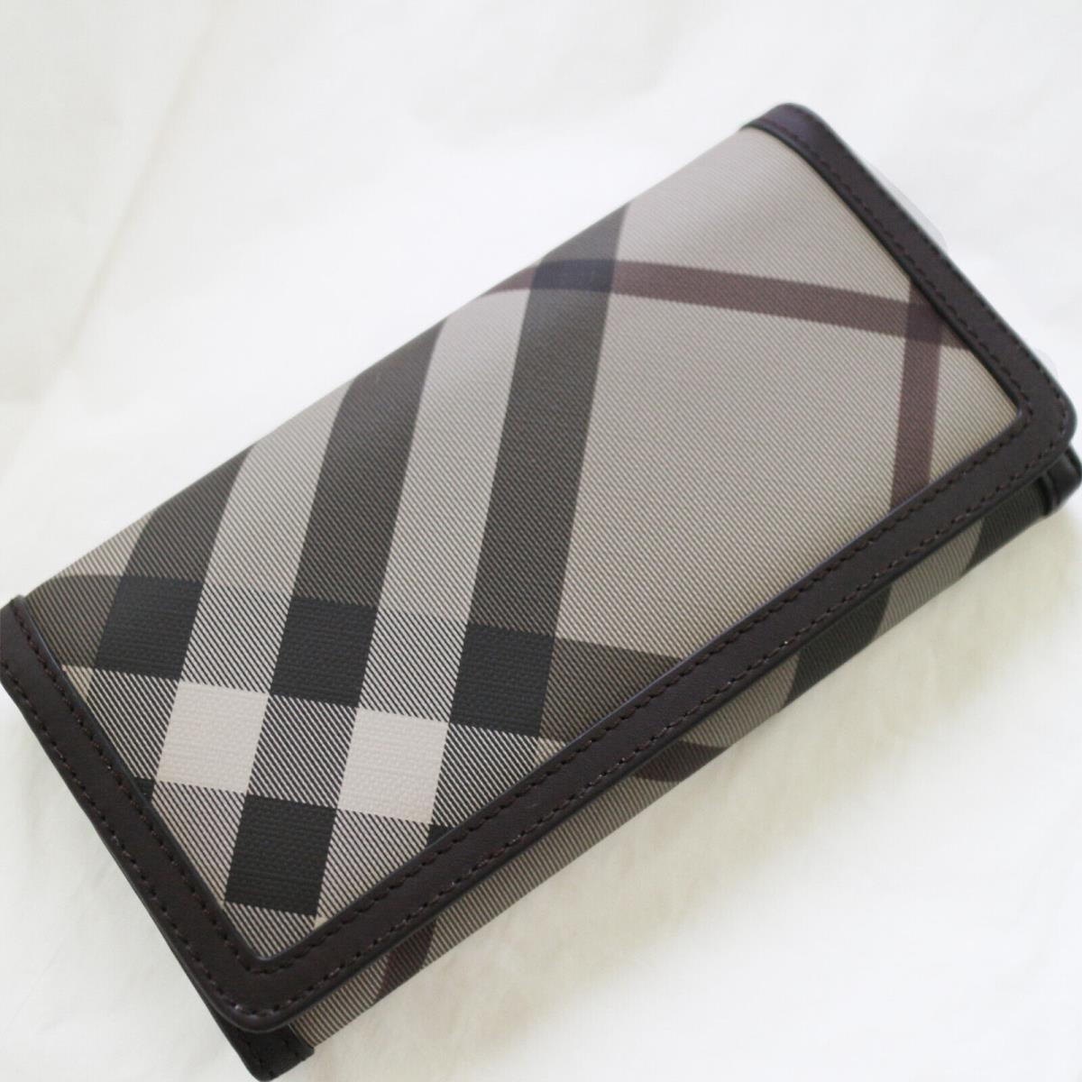 Burberry Smoked Check Penrose Continental Clutch Accordion Wallet
