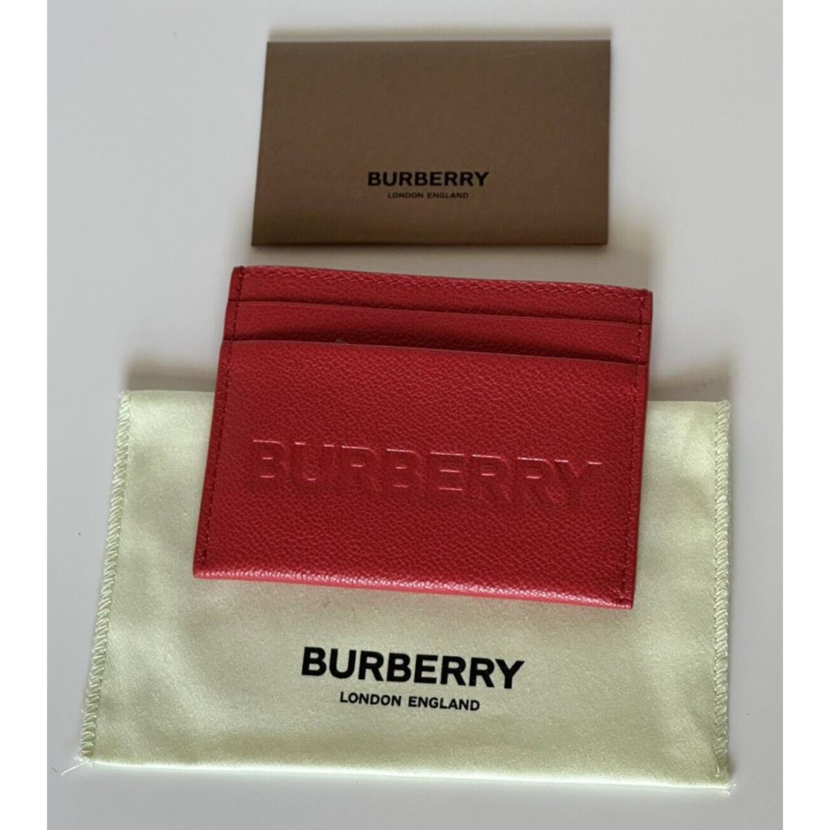 Burberry Sandon Embossed Smooth Leather Red Card Case 80613681