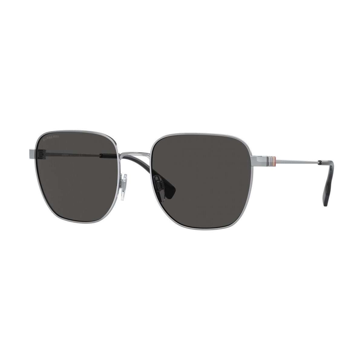 Burberry BE3142 100587 Drew Silver Dark Grey 55 mm Men`s Sunglasses