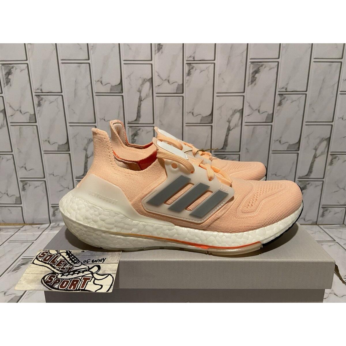 Adidas Ultraboost 22 Peach White Running Shoes Training Gym Ultra Boost Womens 6 - White