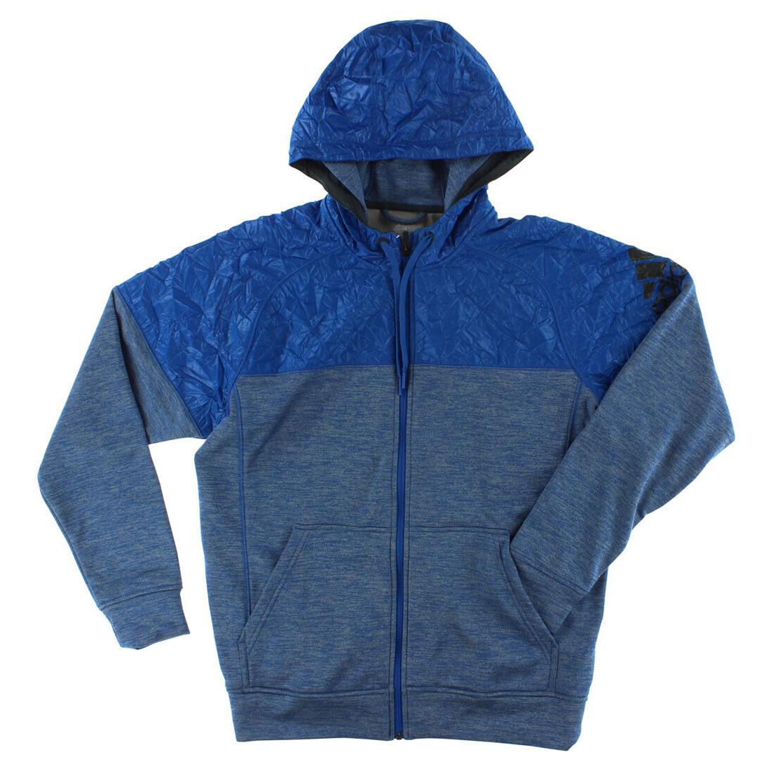 Adidas Team Issue Full Zip Hoodie Mens Active Hoodies Size L Color: Blue