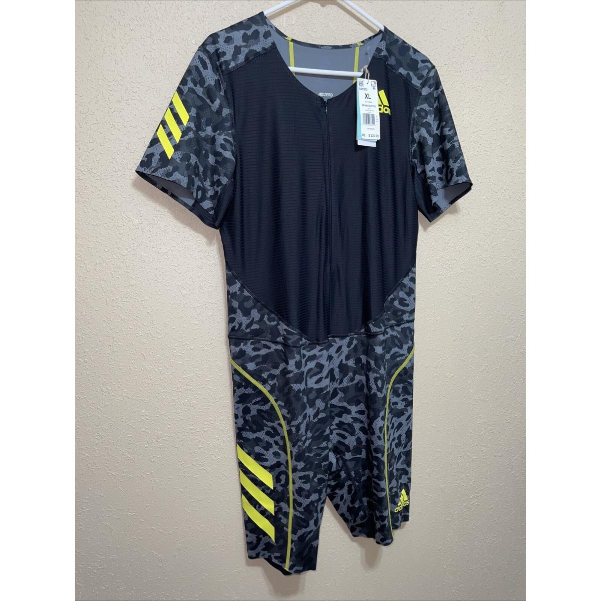 Adidas Men`s Short Sleeve Sprint Suit Adizero Heat.rdy Running Singlet XL