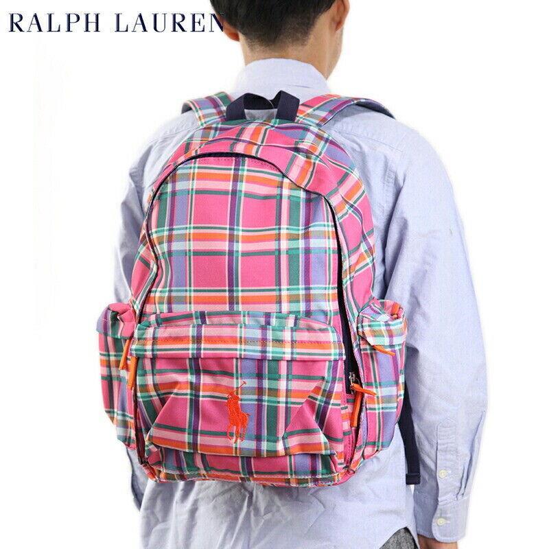 Polo Ralph Lauren Big Pony Backpack Bag - Plaid Pink