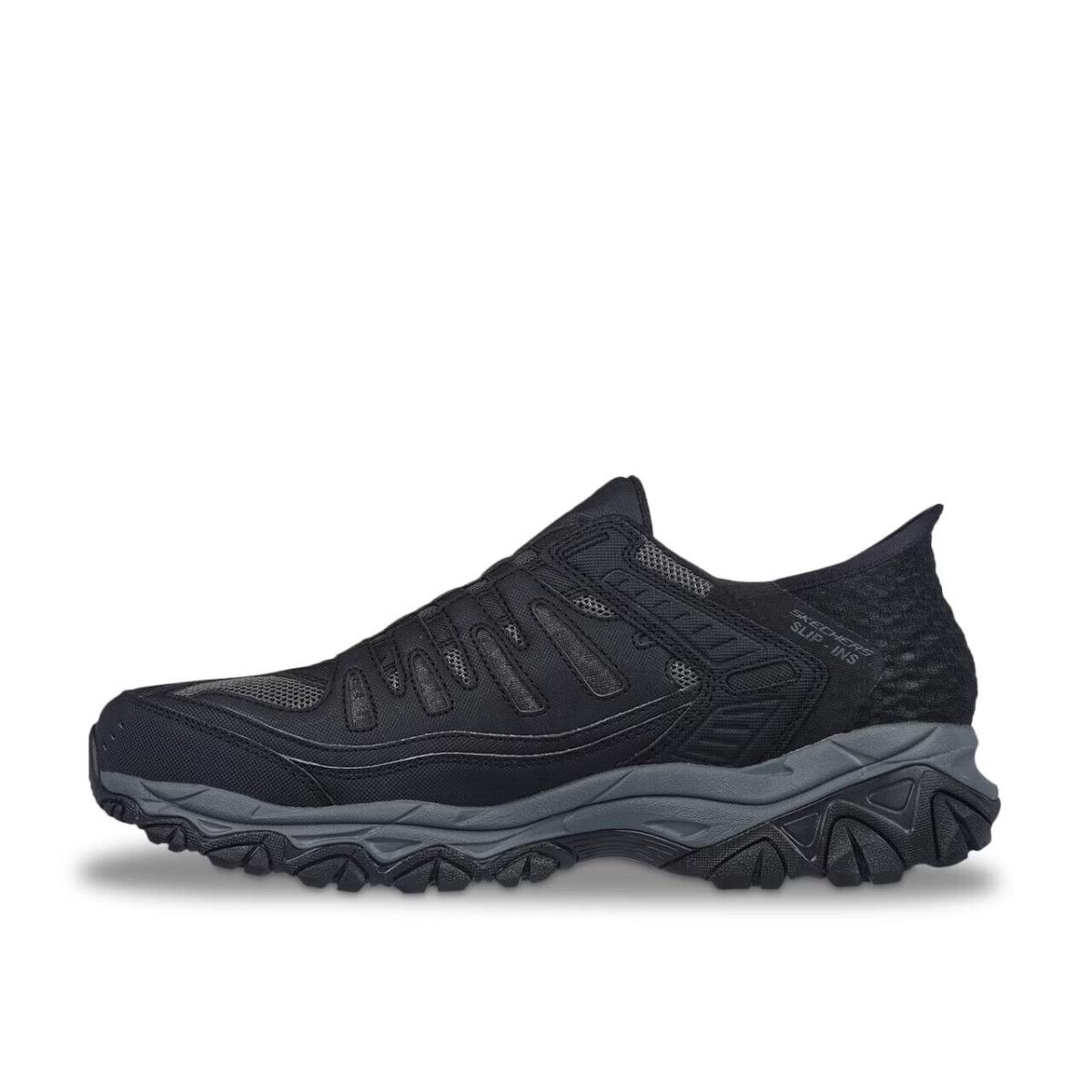 Mens Skechers Hands Free Slip-ins After Burn Memory Fit Black Mesh Shoes - Black