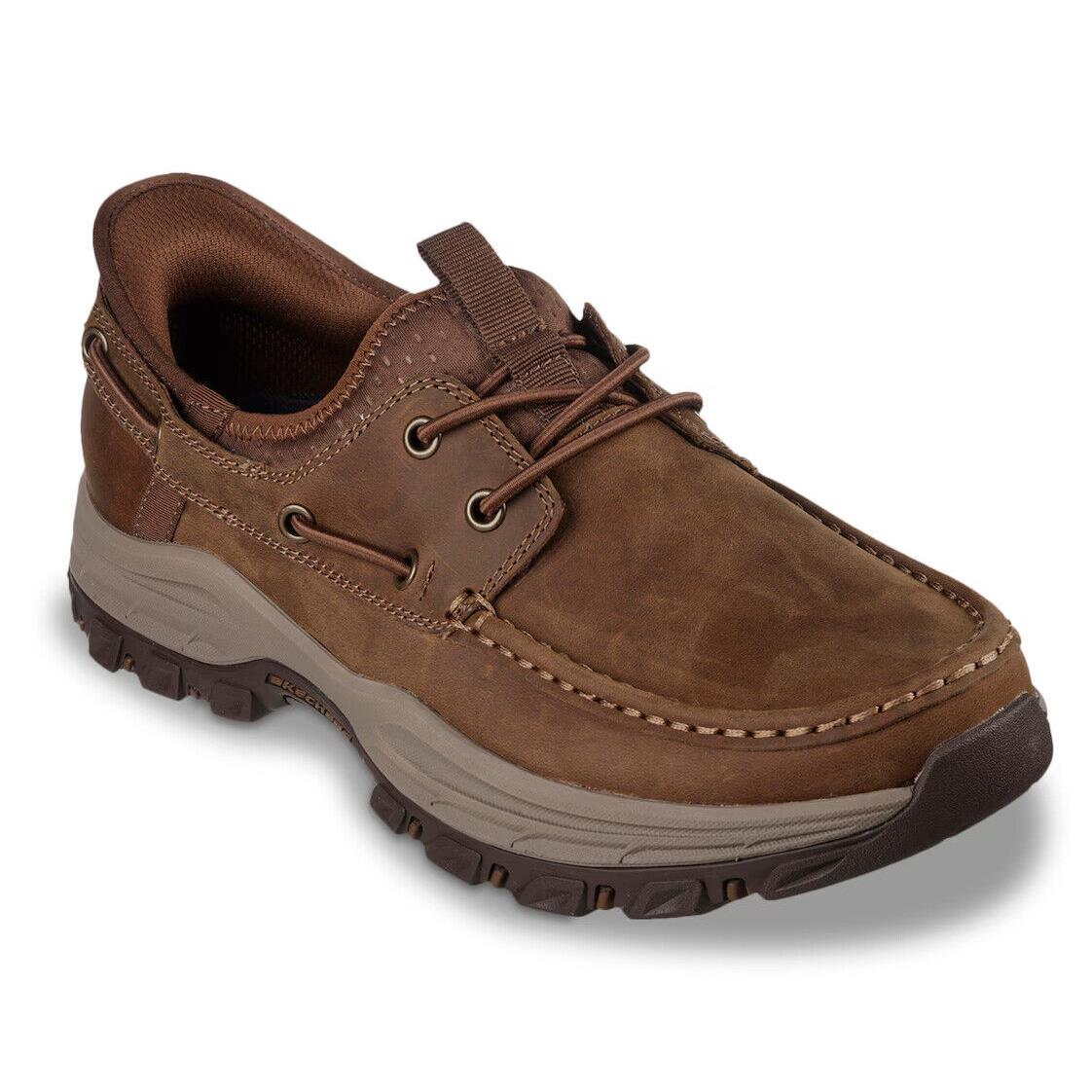 Mens Skechers Slip-ins Relaxed Fit Knowlson Shore Thing Desert Leather Shoes - Brown