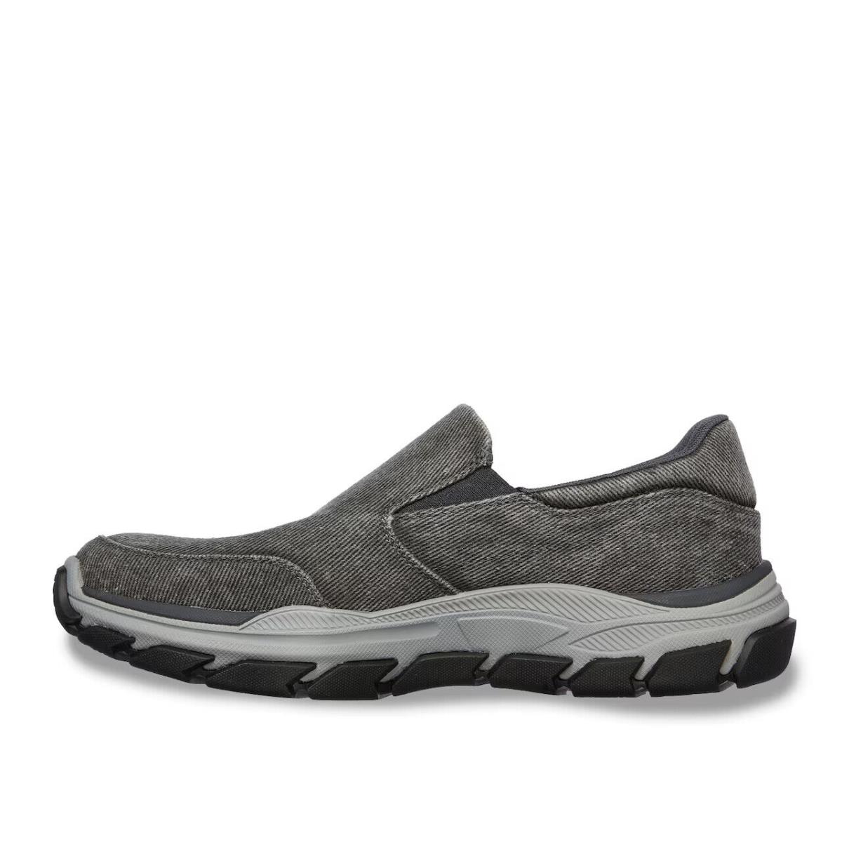 Mens Skechers Goodyear Relaxed Fit: Fallston Slip-on Grey Canvas Shoes - Gray