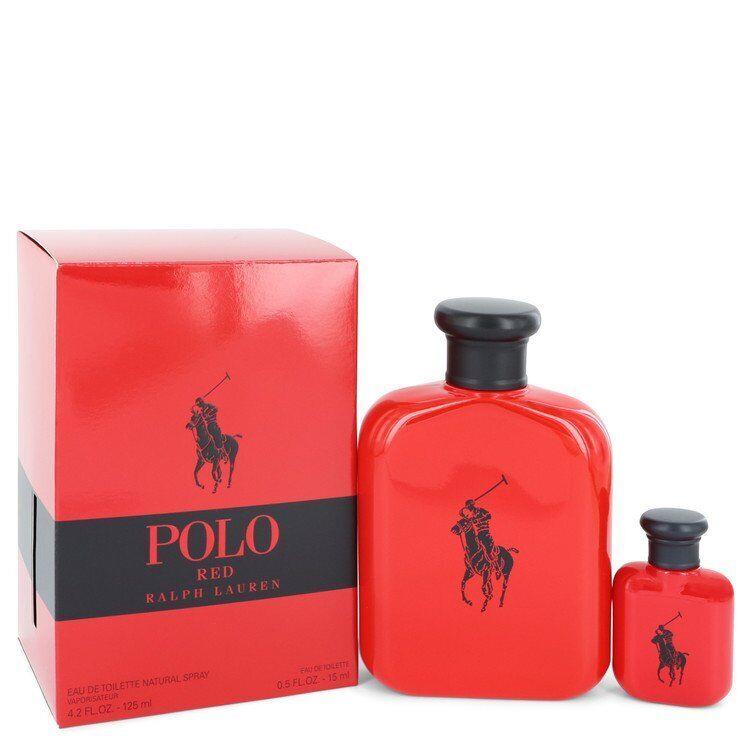 Polo Red by Ralph Lauren Gift Set -4.2 oz Eau De Toilette Spray + 0.5 oz Mini